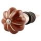 Dark Brown With Silver Line Medium Ceramic Melon Wine Stopper